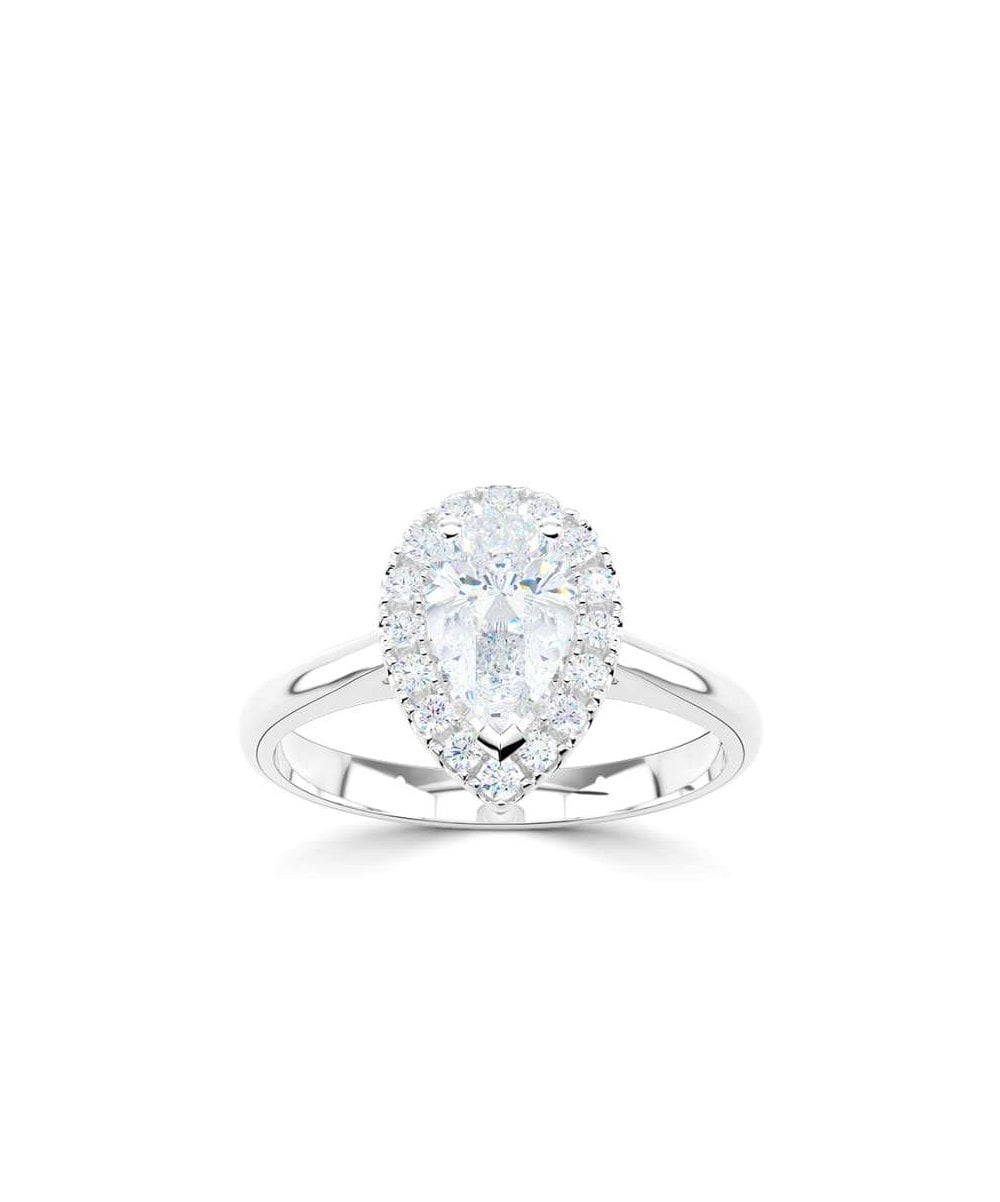 Lab Grown Diamond Halo Engagement Ring - Pear