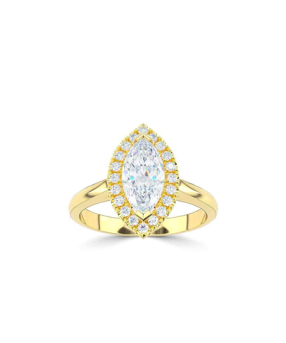 Lab Grown Diamond Halo Engagement Ring - Marquise