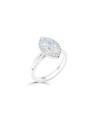 Lab Grown Diamond Halo Engagement Ring - Marquise