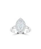 Lab Grown Diamond Halo Engagement Ring - Marquise