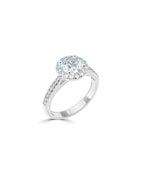 Lab Grown Diamond Halo Engagement Ring - Round