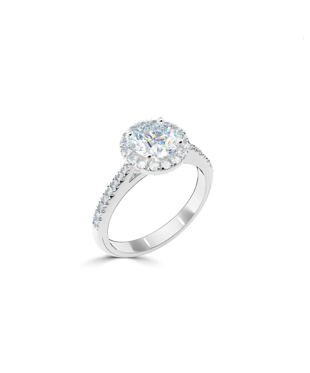 Lab Grown Diamond Halo Engagement Ring - Round