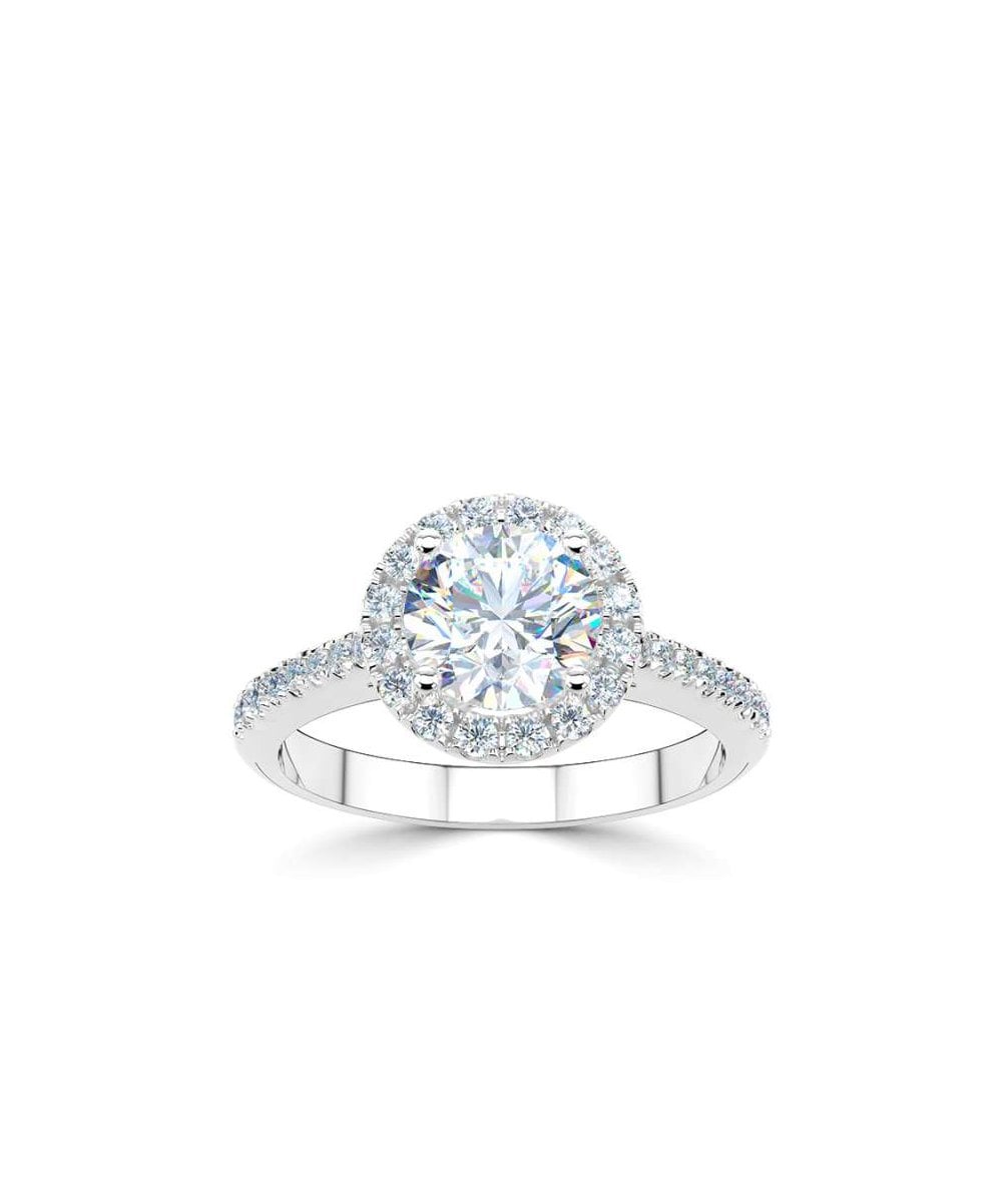 Lab Grown Diamond Halo Engagement Ring - Round