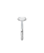 Lab Grown Diamond Halo Engagement Ring - Emerald Cut