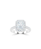 Lab Grown Diamond Halo Engagement Ring - Emerald Cut