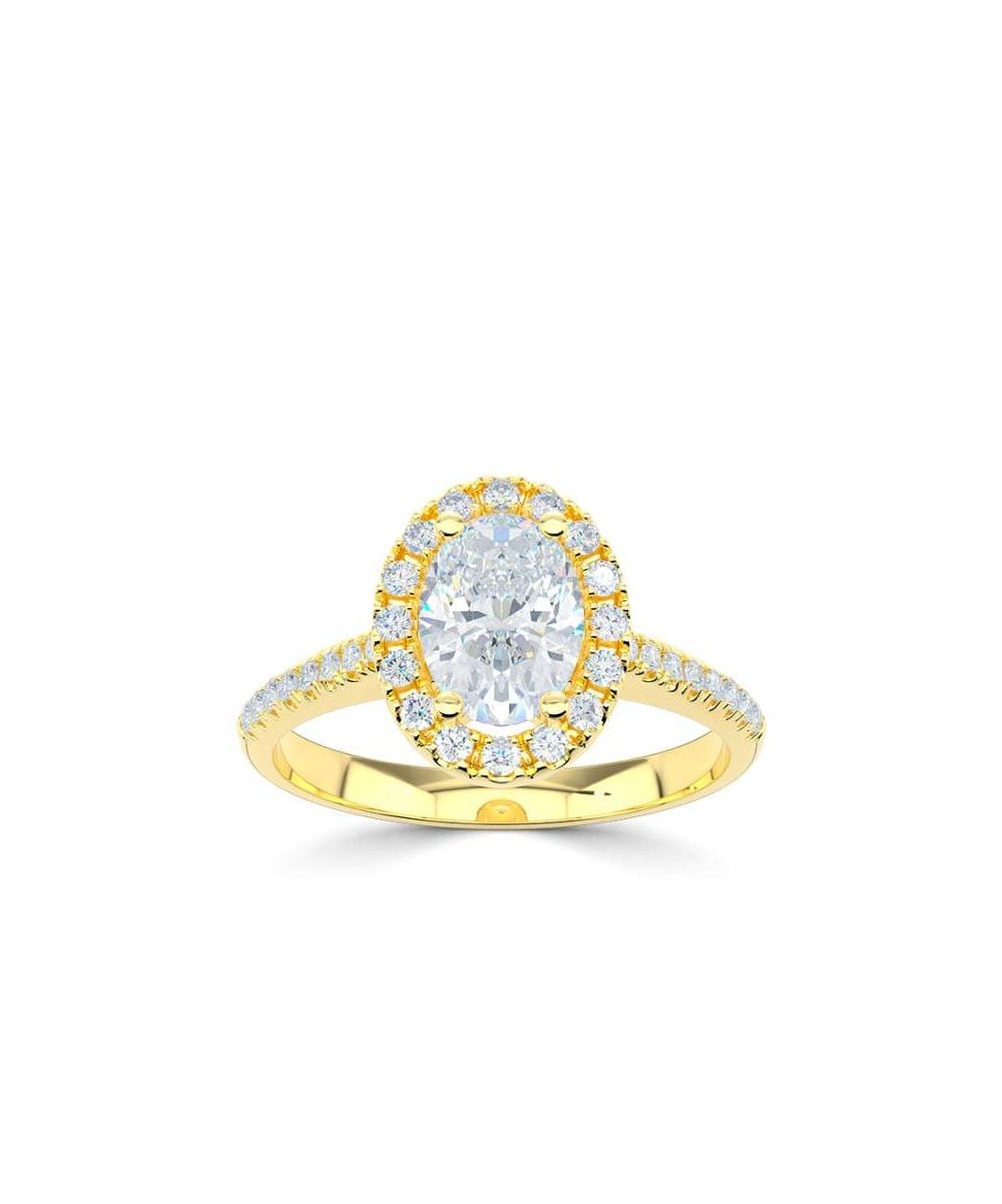 Lab Grown Diamond Halo Engagement Ring - Oval