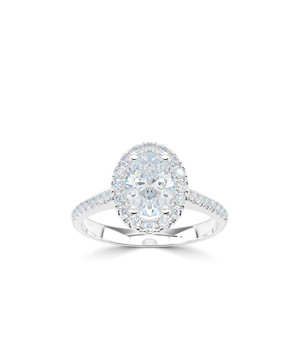 Lab Grown Diamond Halo Engagement Ring - Oval