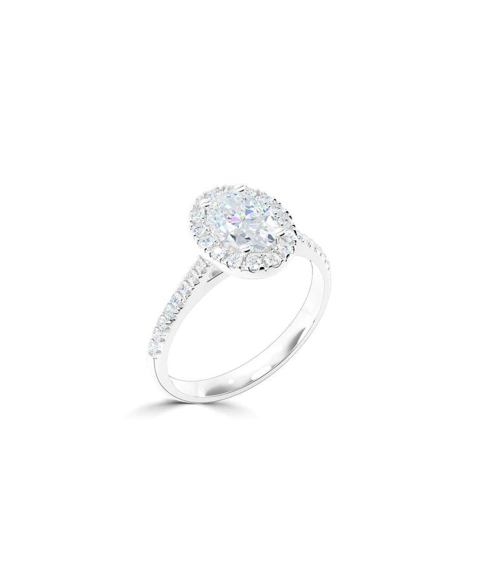 Lab Grown Diamond Halo Engagement Ring - Oval