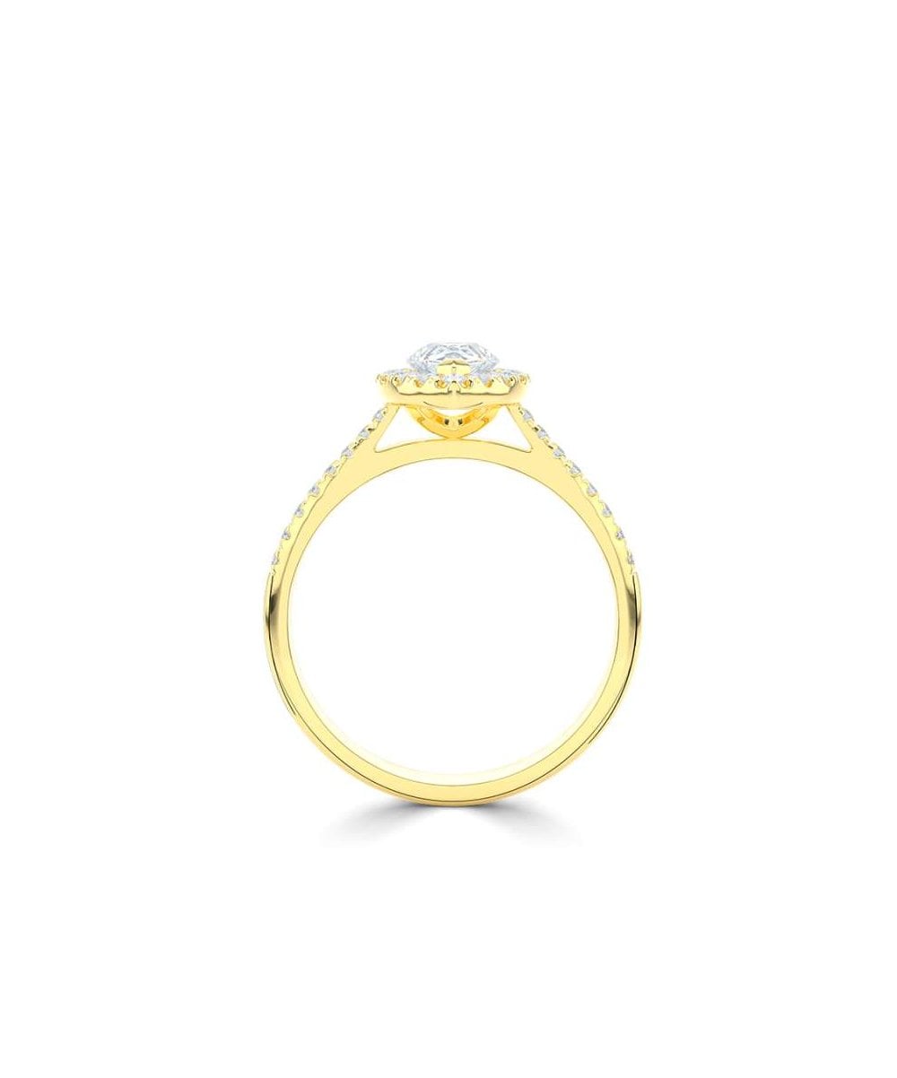 Lab Grown Diamond Halo Engagement Ring - Pear