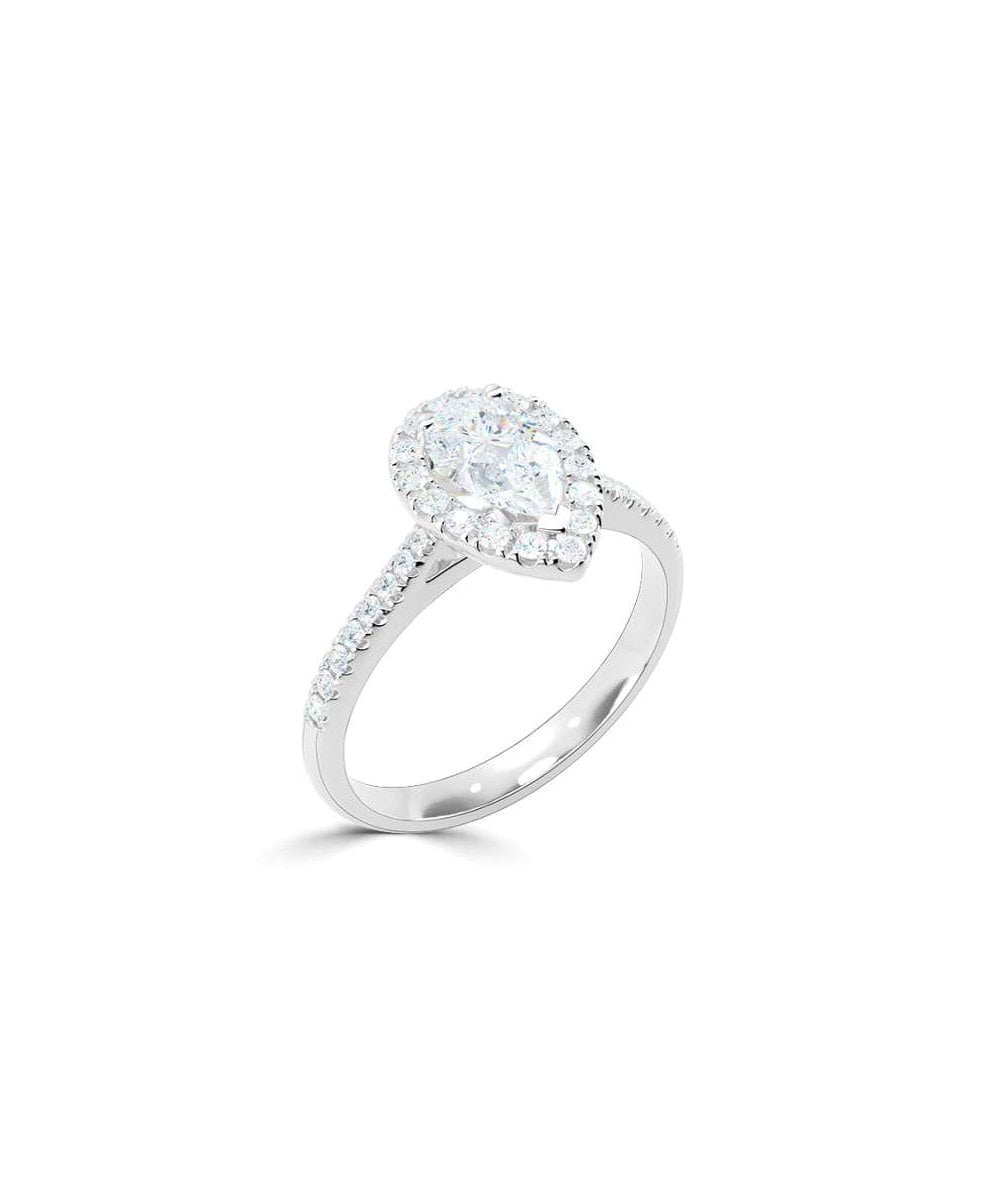 Lab Grown Diamond Halo Engagement Ring - Pear