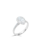 Lab Grown Diamond Halo Engagement Ring - Pear