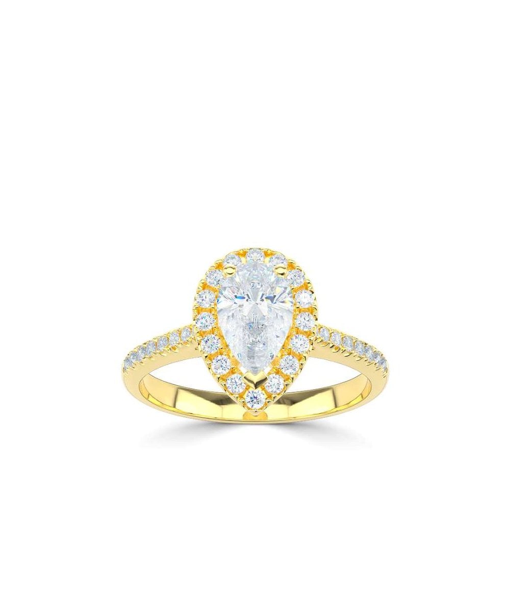 Lab Grown Diamond Halo Engagement Ring - Pear