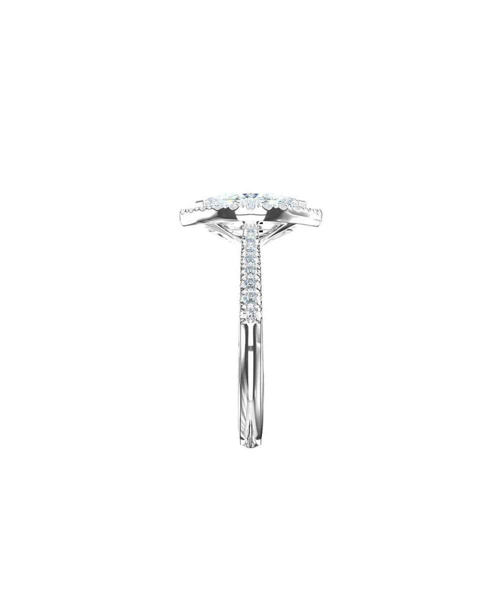 Lab Grown Diamond Halo Engagement Ring - Marquise