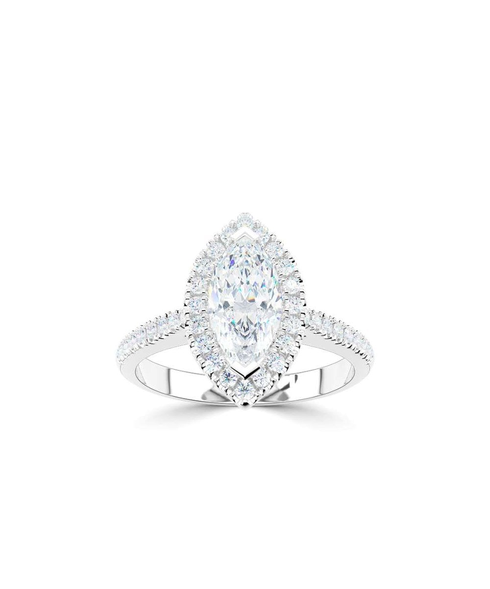 Lab Grown Diamond Halo Engagement Ring - Marquise