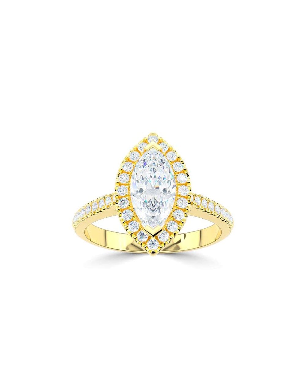Lab Grown Diamond Halo Engagement Ring - Marquise