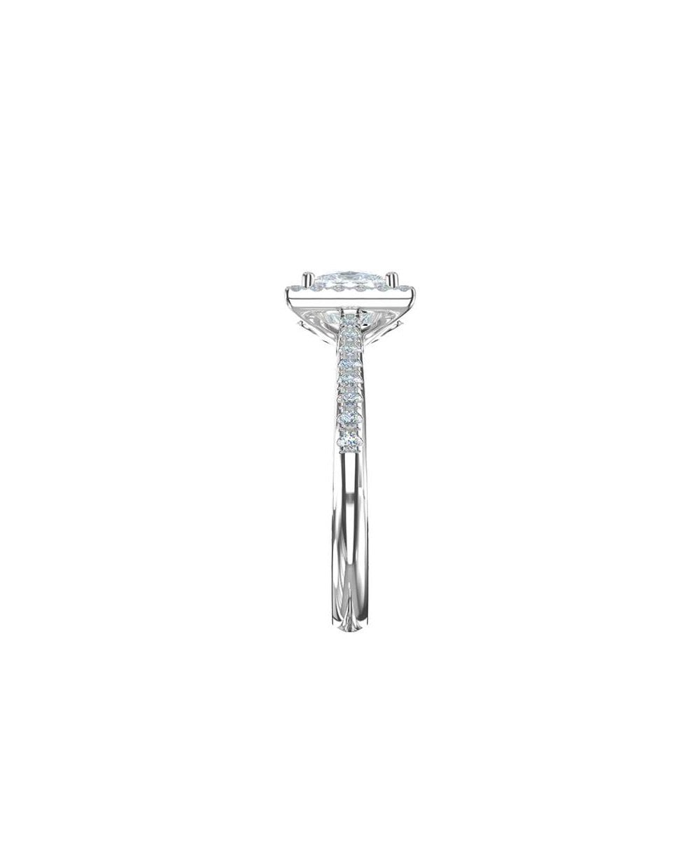 Lab Grown Diamond Halo Engagement Ring - Princess Cut