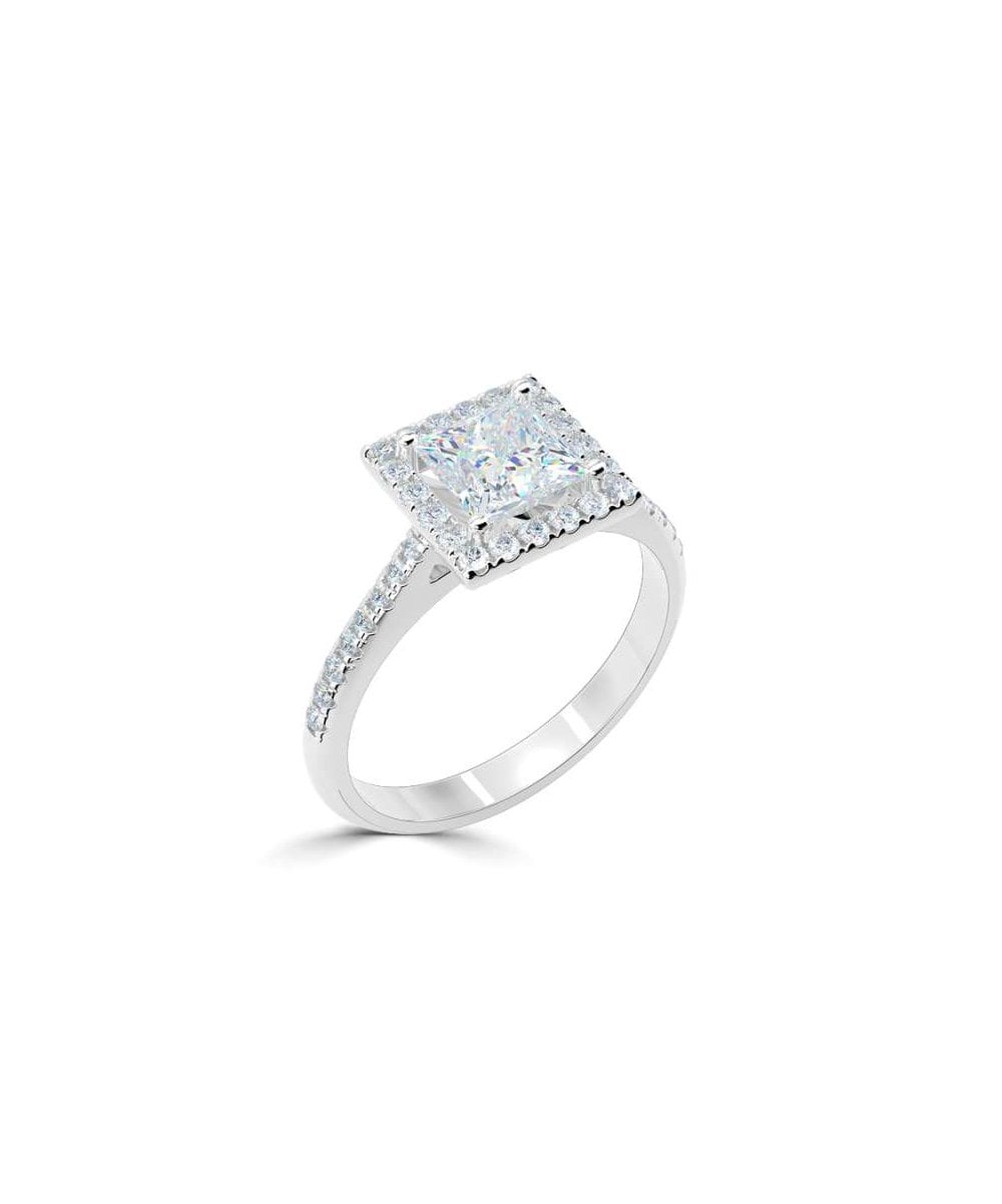 Lab Grown Diamond Halo Engagement Ring - Princess Cut