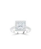 Lab Grown Diamond Halo Engagement Ring - Princess Cut