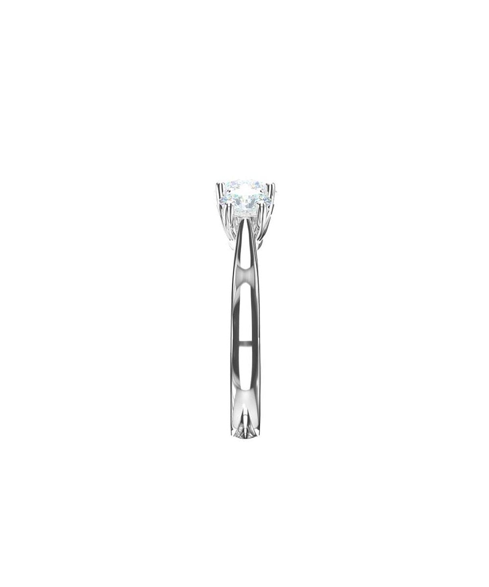 Lab Grown Diamond Trilogy Engagement Ring - Round