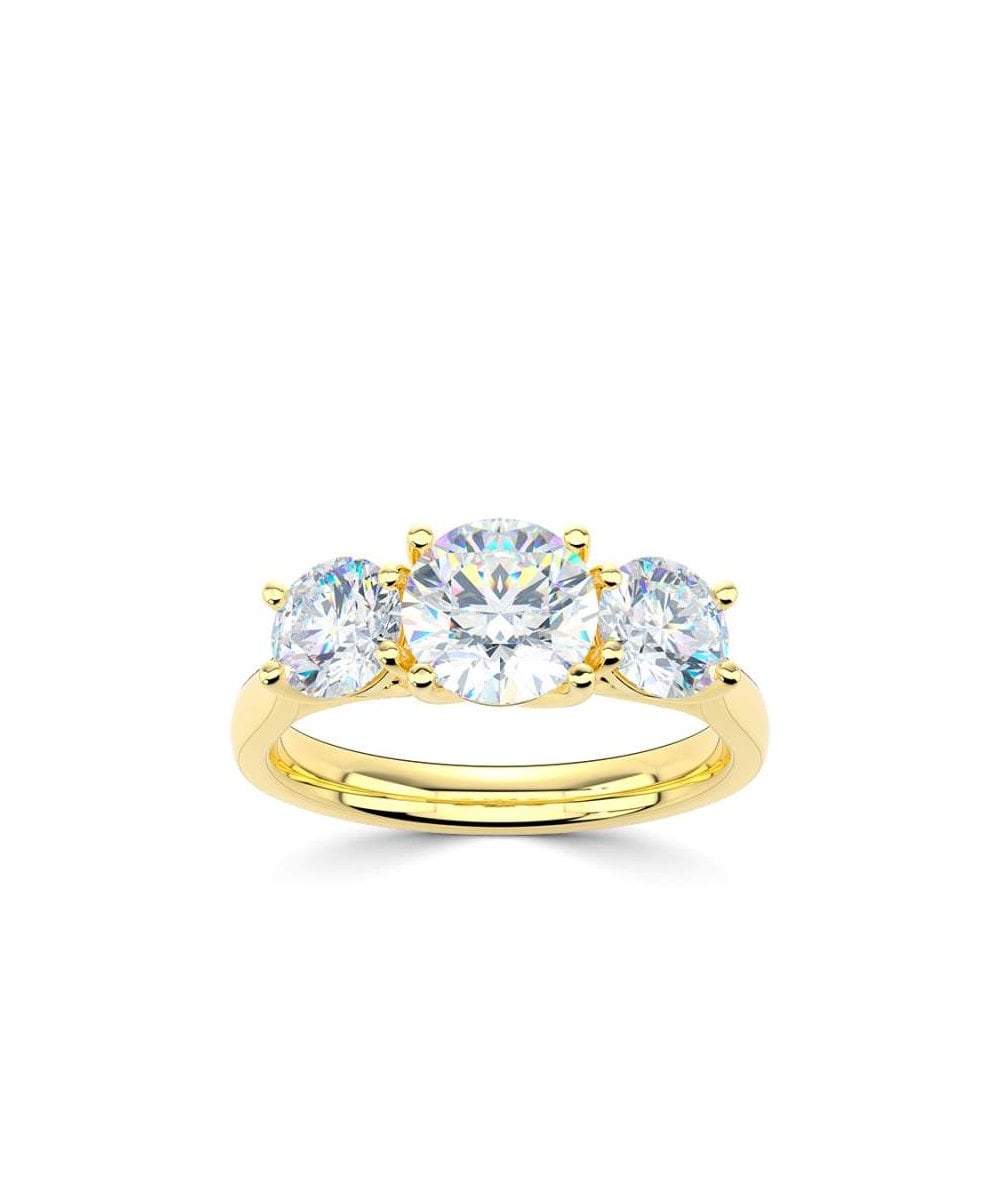 Lab Grown Diamond Trilogy Engagement Ring - Round