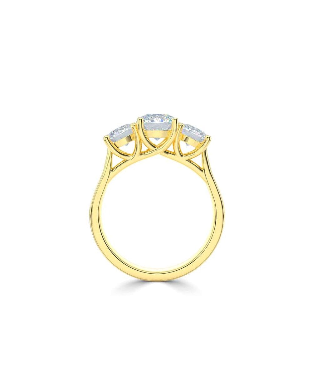 Lab Grown Diamond Trilogy Engagement Ring - Round