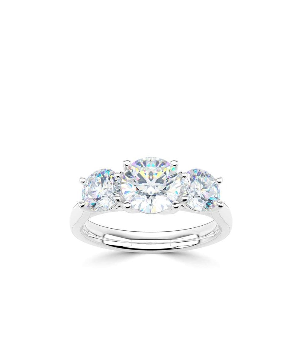 Lab Grown Diamond Trilogy Engagement Ring - Round