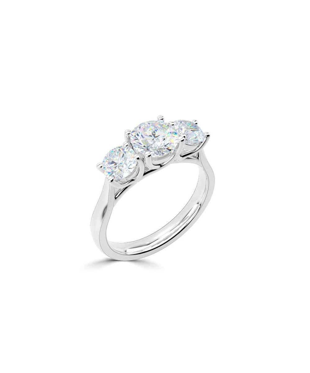 Lab Grown Diamond Trilogy Engagement Ring - Round