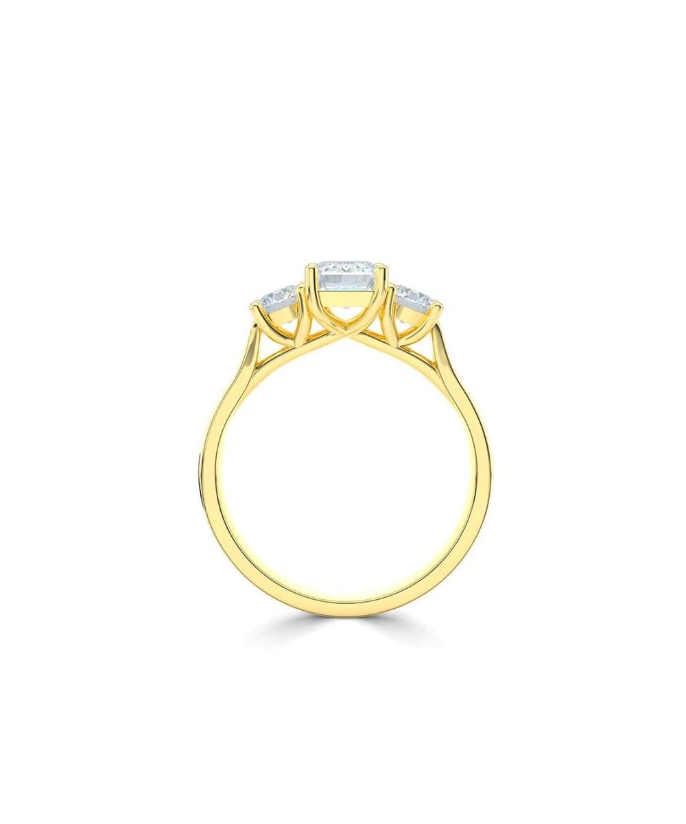 Lab Grown Diamond Trilogy Engagement Ring - Emerald Cut
