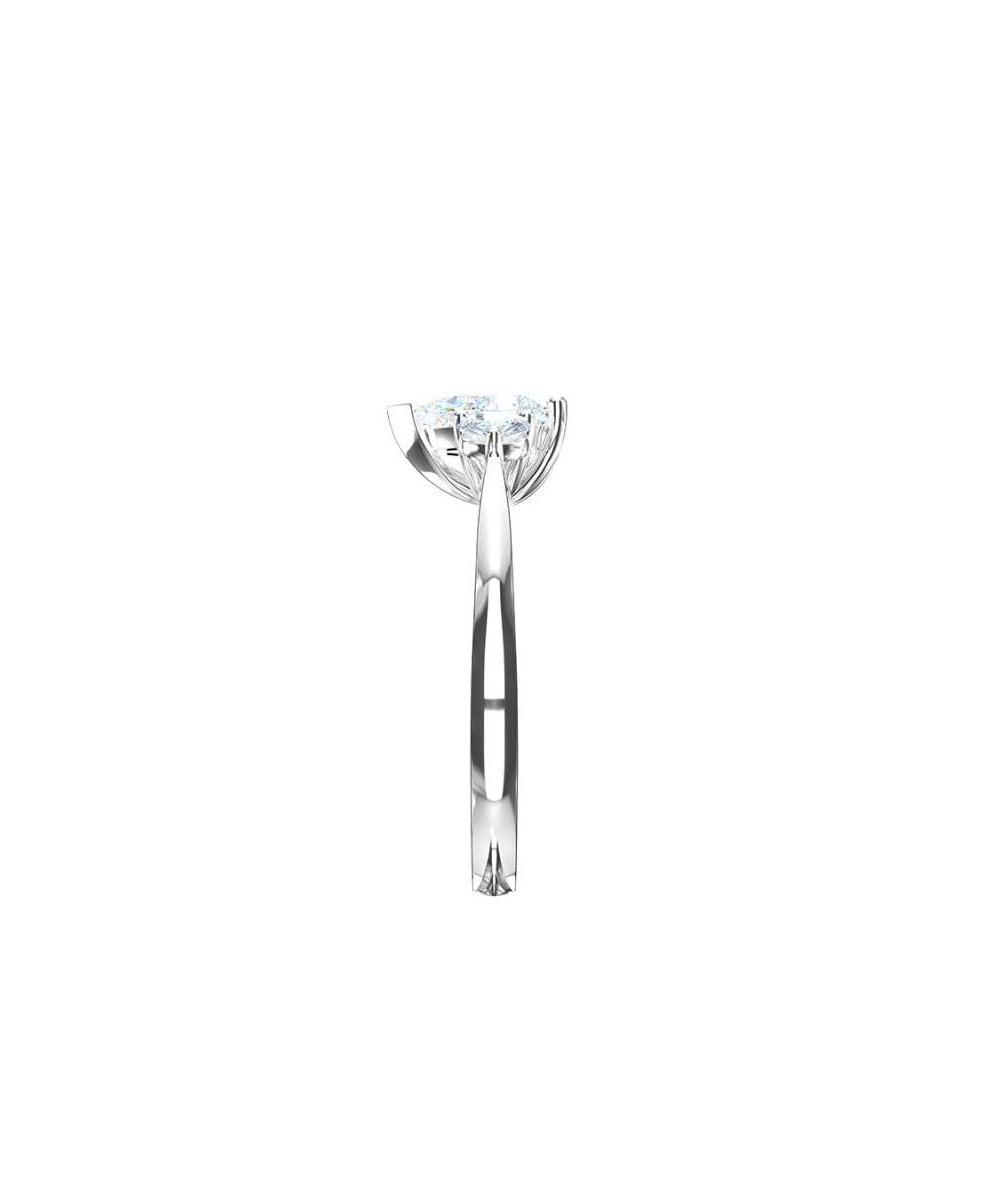 Lab Grown Diamond Trilogy Engagement Ring - Pear