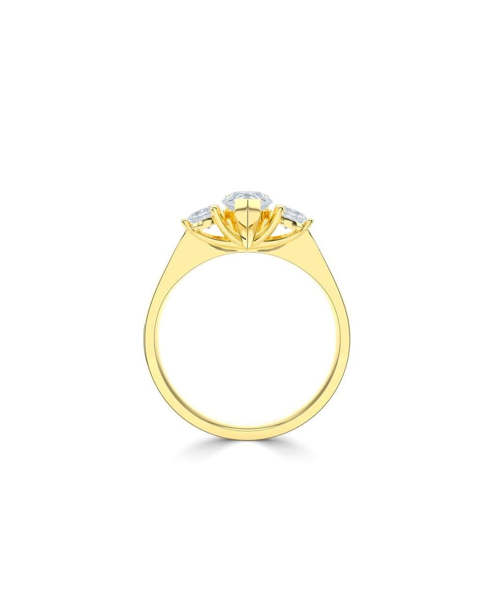 Lab Grown Diamond Trilogy Engagement Ring - Pear