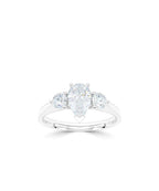 Lab Grown Diamond Trilogy Engagement Ring - Pear