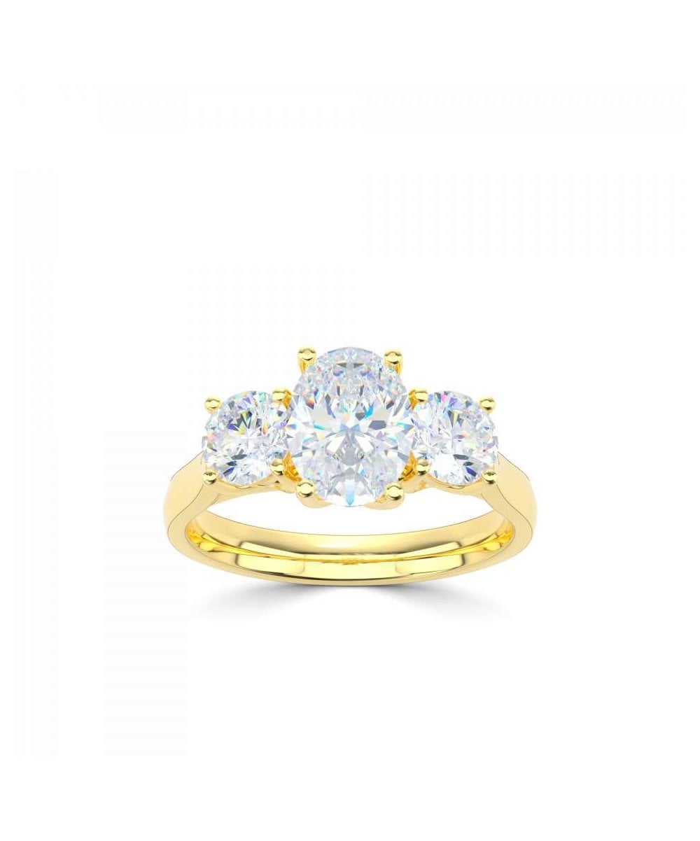 Lab Grown Diamond Trilogy Engagement Ring - Oval