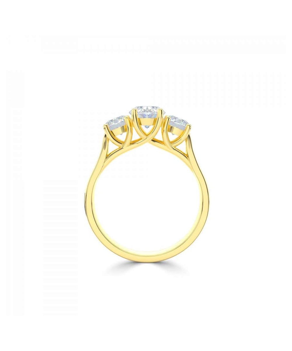 Lab Grown Diamond Trilogy Engagement Ring - Oval