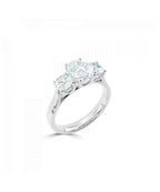 Lab Grown Diamond Trilogy Engagement Ring - Oval