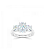 Lab Grown Diamond Trilogy Engagement Ring - Oval