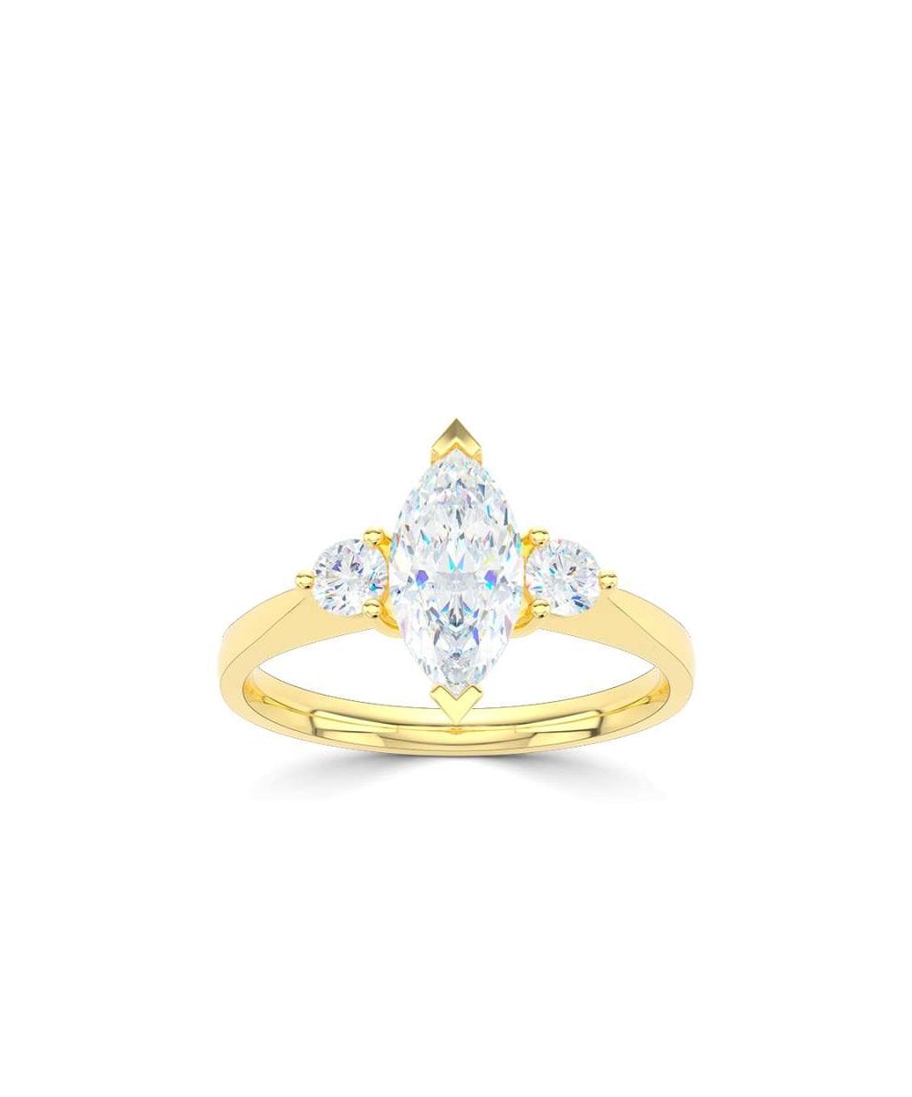 Lab Grown Diamond Trilogy Engagement Ring - Marquise