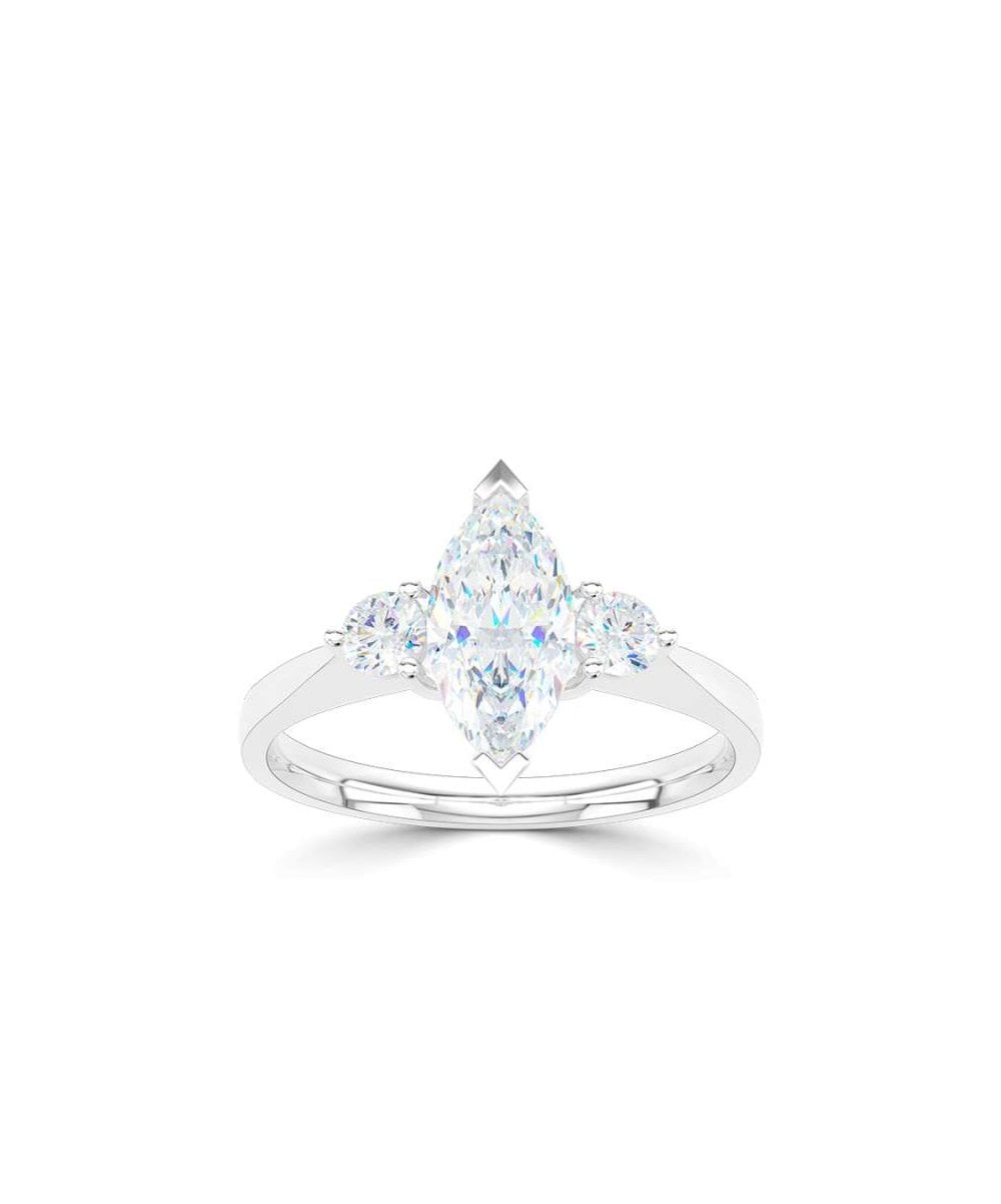 Lab Grown Diamond Trilogy Engagement Ring - Marquise