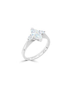 Lab Grown Diamond Trilogy Engagement Ring - Marquise