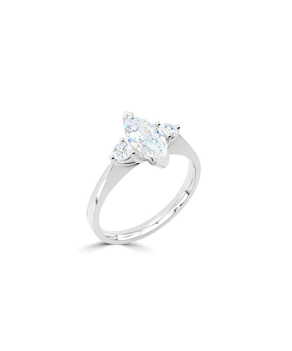Lab Grown Diamond Trilogy Engagement Ring - Marquise