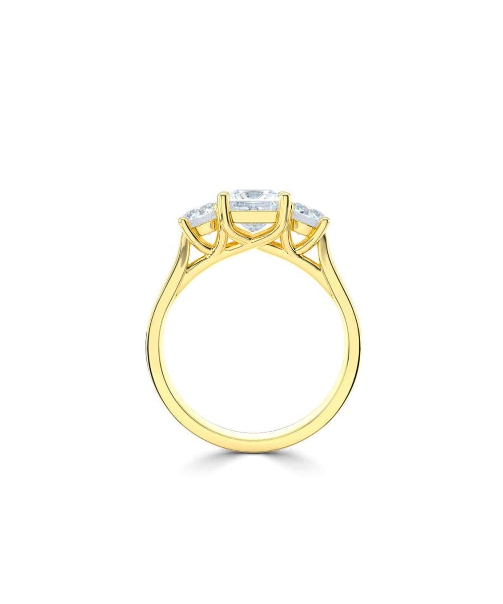 Lab Grown Diamond Trilogy Engagement Ring - Princess Cut