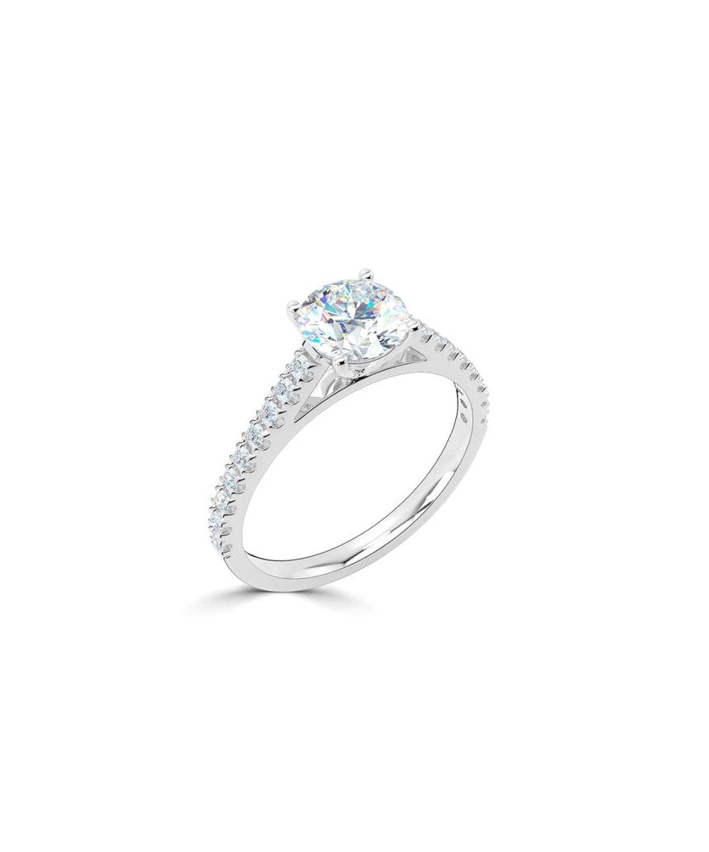 Lab Grown Diamond Diamond Band Engagement Ring - Round