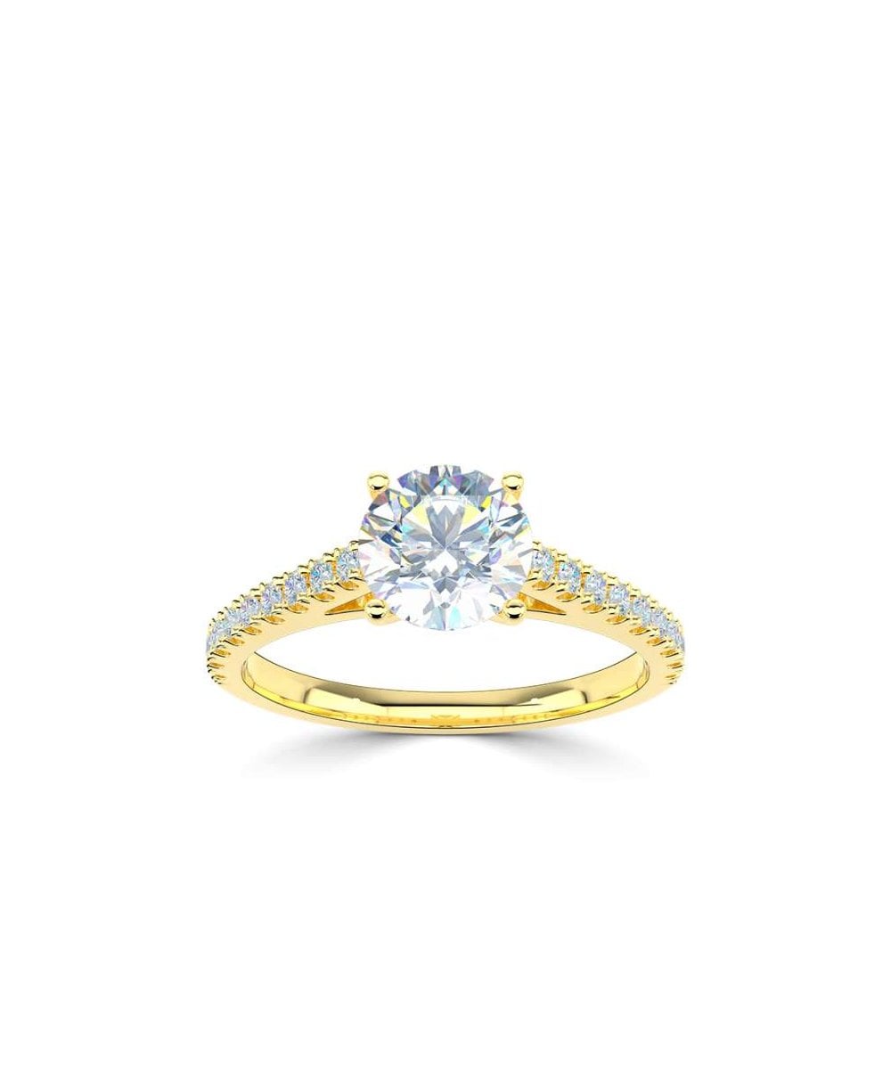 Lab Grown Diamond Diamond Band Engagement Ring - Round