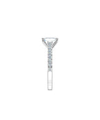 Lab Grown Diamond Diamond Band Engagement Ring - Emerald Cut