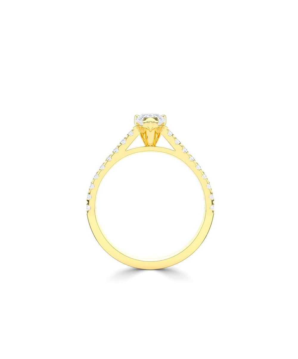 Lab Grown Diamond Diamond Band Engagement Ring - Pear