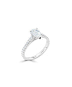 Lab Grown Diamond Diamond Band Engagement Ring - Pear