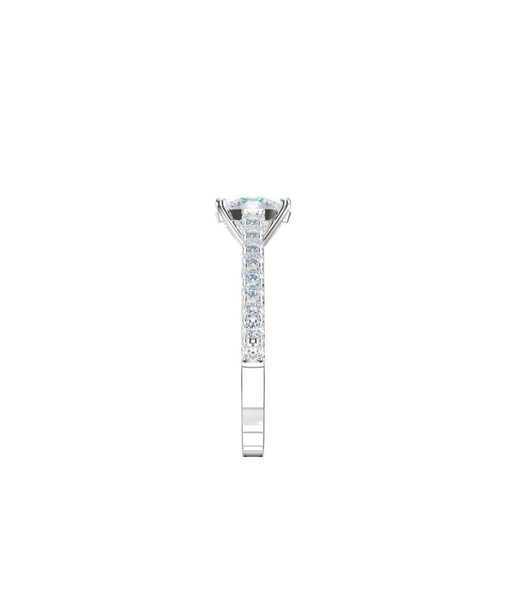 Lab Grown Diamond Diamond Band Engagement Ring - Oval