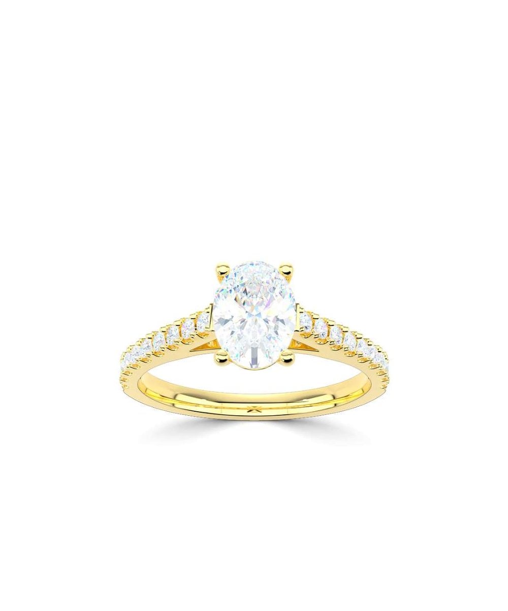 Lab Grown Diamond Diamond Band Engagement Ring - Oval