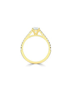 Lab Grown Diamond Diamond Band Engagement Ring - Oval