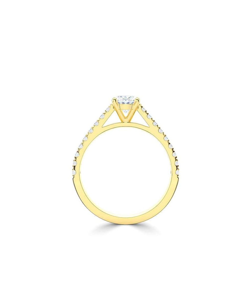 Lab Grown Diamond Diamond Band Engagement Ring - Oval