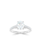 Lab Grown Diamond Diamond Band Engagement Ring - Oval